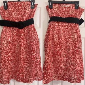 Coral Paisley Shoshanna Strapless Dress